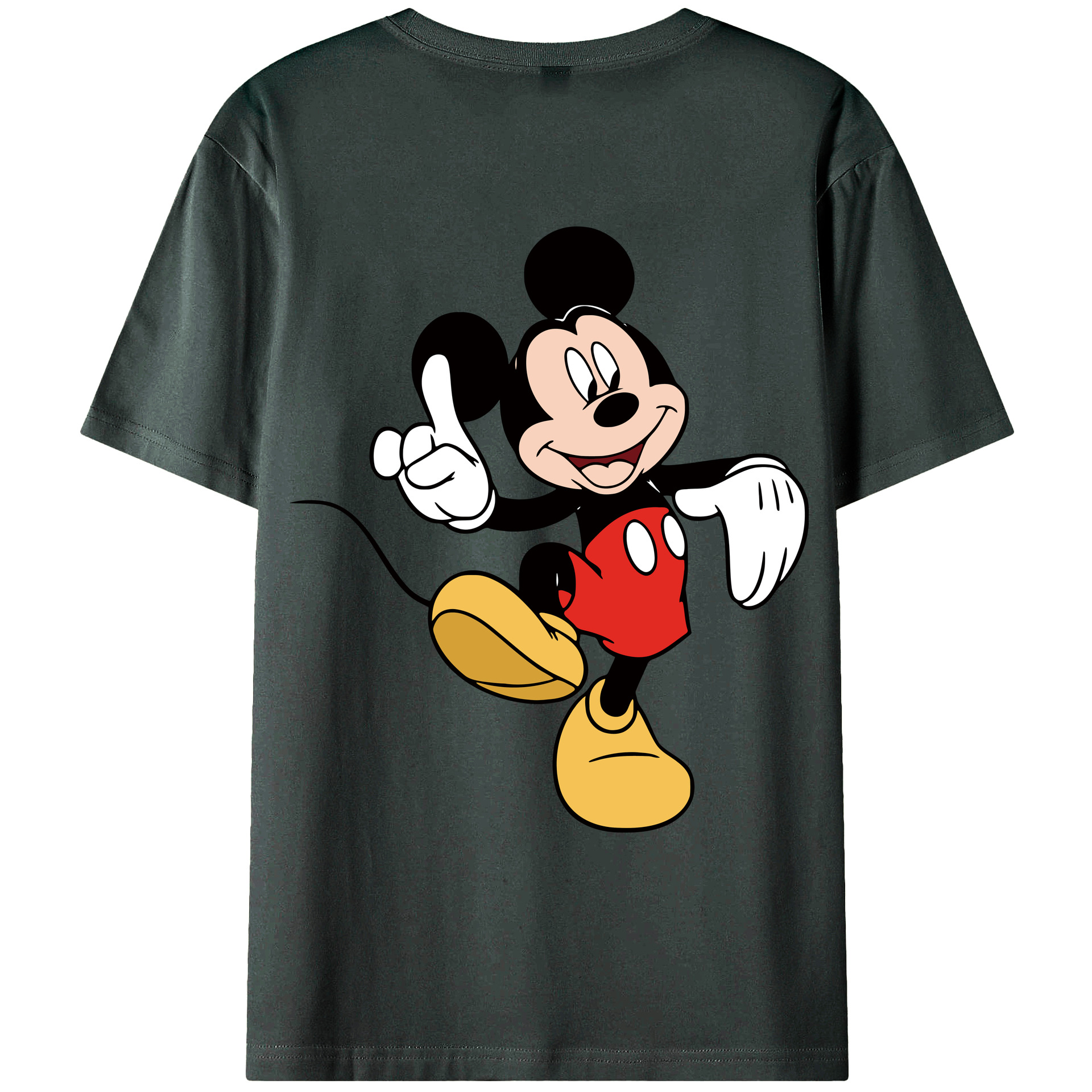 ミッキーマウス Mickey Mouse 綿100％ メンズ半袖Tシャツ（バックプリント） 通気性